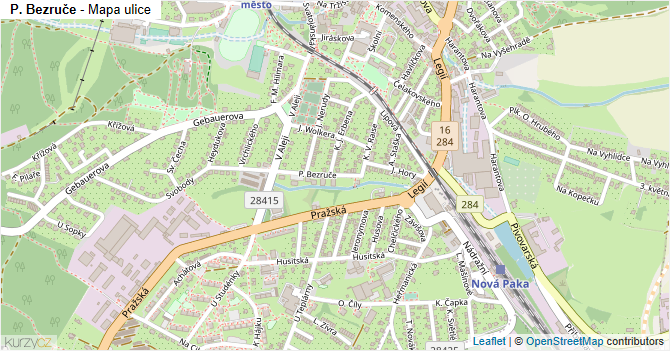 P. Bezruče - mapa ulice
