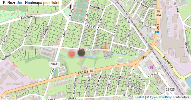 P. Bezruče - mapa podnikání