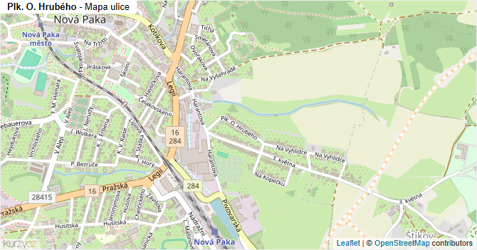 Plk. O. Hrubého - mapa ulice