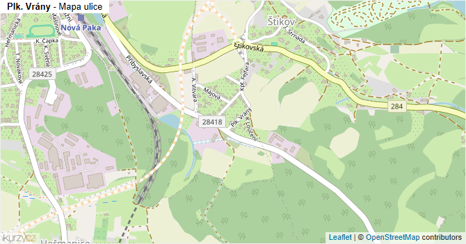 Plk. Vrány - mapa ulice