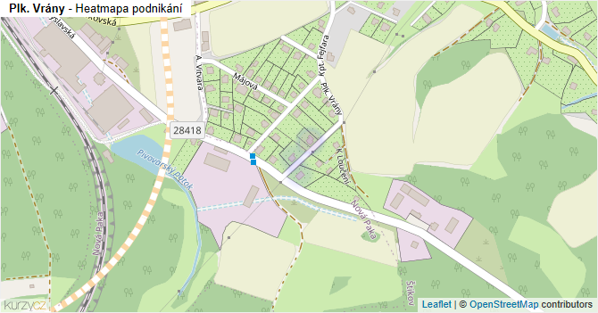 Plk. Vrány - mapa podnikání