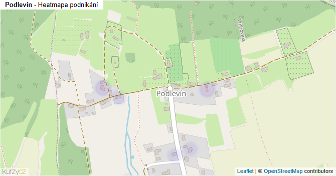 Podlevín - mapa podnikání