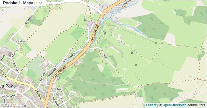 Podskalí - mapa ulice