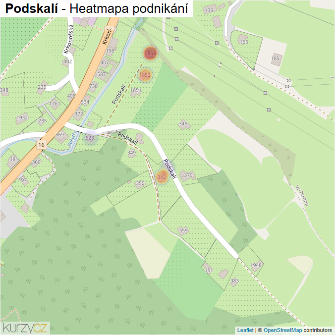 Mapa Podskalí - Firmy v ulici.