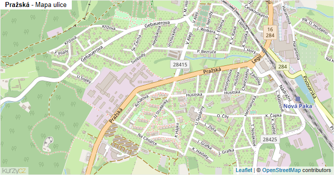 Pražská - mapa ulice