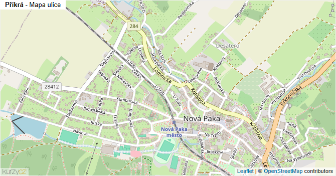 Příkrá - mapa ulice