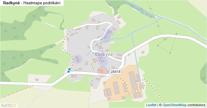 Radkyně - mapa podnikání