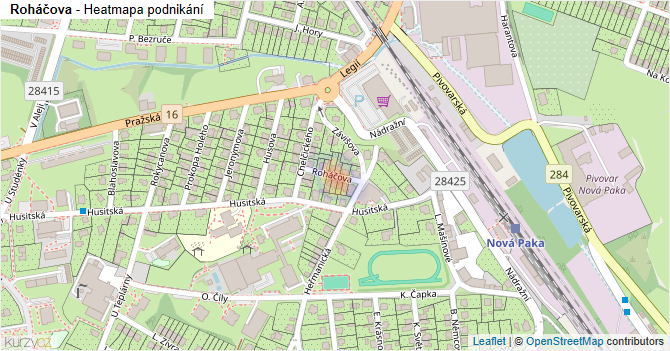 Roháčova - mapa podnikání