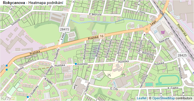 Rokycanova - mapa podnikání