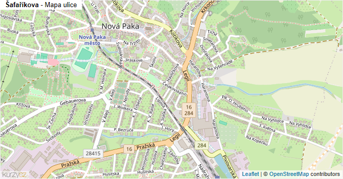 Šafaříkova - mapa ulice