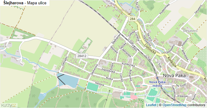 Šlejharova - mapa ulice