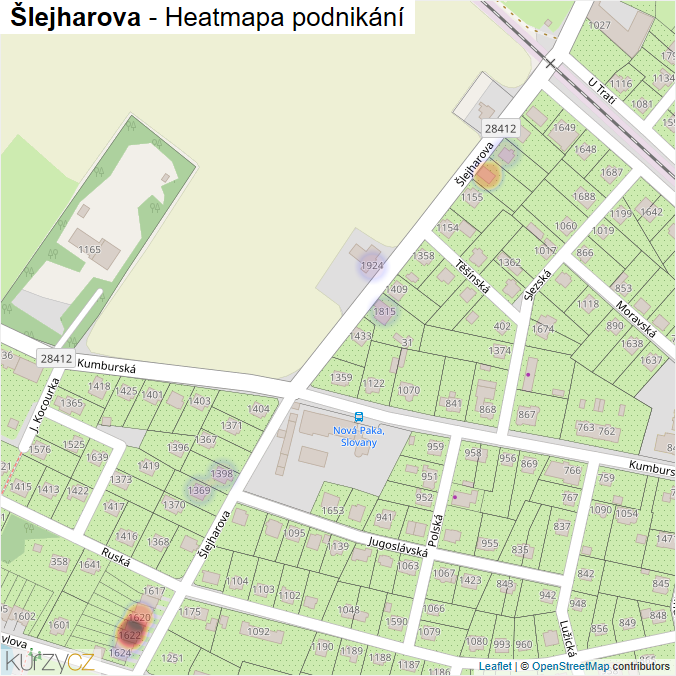 Mapa Šlejharova - Firmy v ulici.