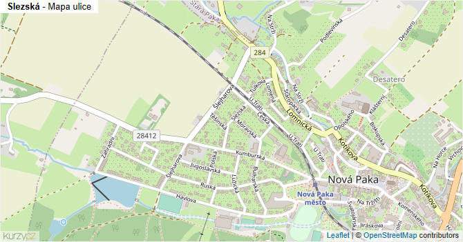 Slezská - mapa ulice