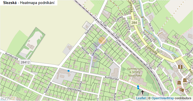 Slezská - mapa podnikání