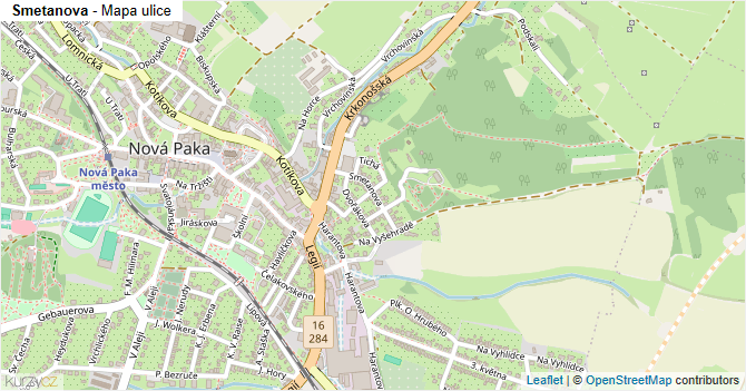 Smetanova - mapa ulice