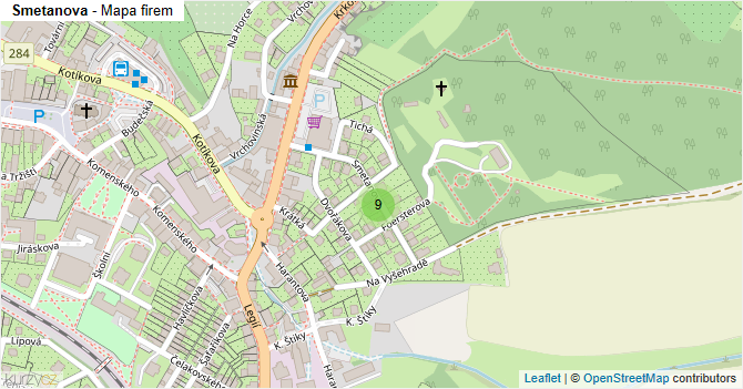 Smetanova - mapa firem