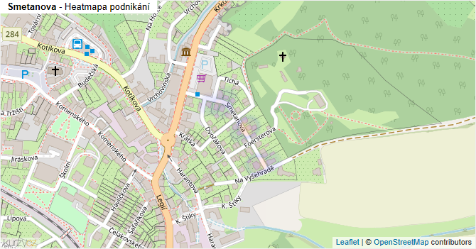 Smetanova - mapa podnikání