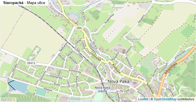 Staropacká - mapa ulice