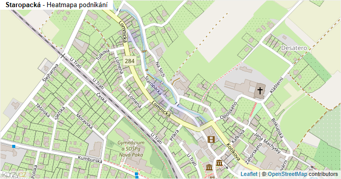Staropacká - mapa podnikání