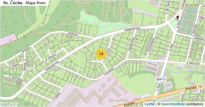 Sv. Čecha - mapa firem