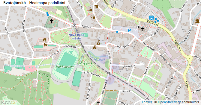 Svatojánská - mapa podnikání