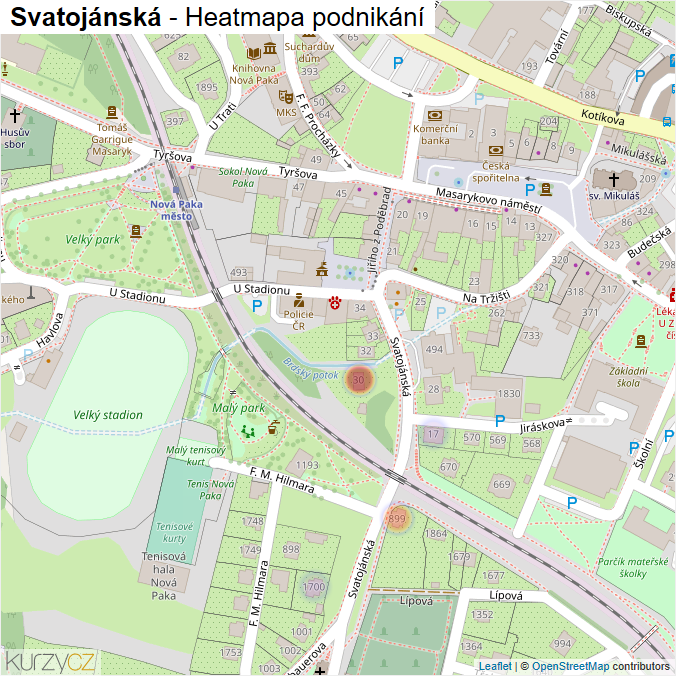 Mapa Svatojánská - Firmy v ulici.