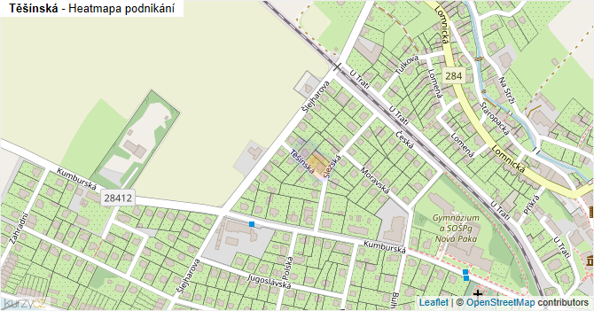 Těšínská - mapa podnikání
