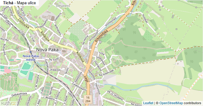 Tichá - mapa ulice