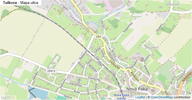 Tulkova - mapa ulice