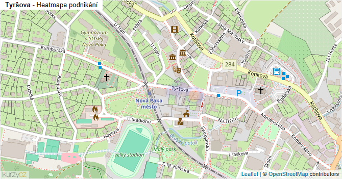 Tyršova - mapa podnikání