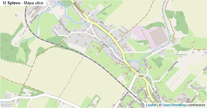 U Splavu - mapa ulice