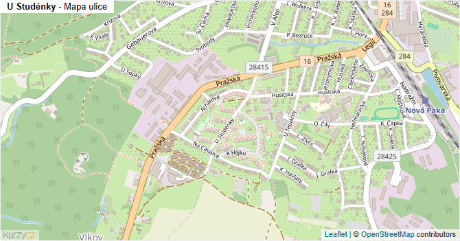 U Studénky - mapa ulice