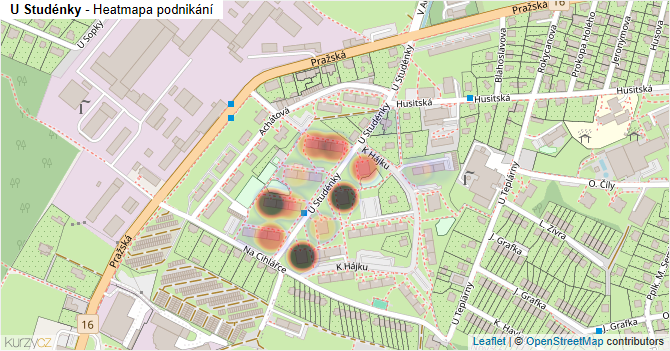 U Studénky - mapa podnikání