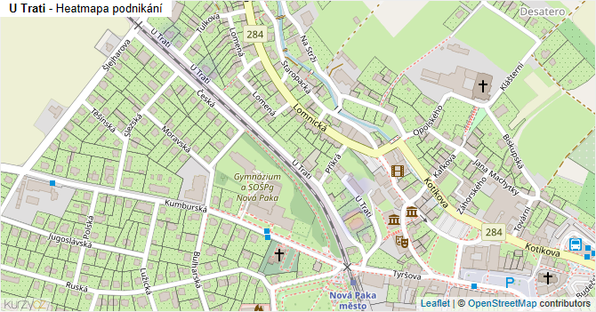 U Trati - mapa podnikání