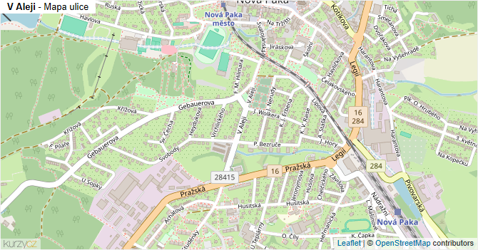 V Aleji - mapa ulice