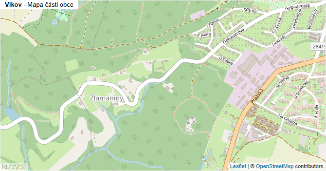 Vlkov - mapa části obce