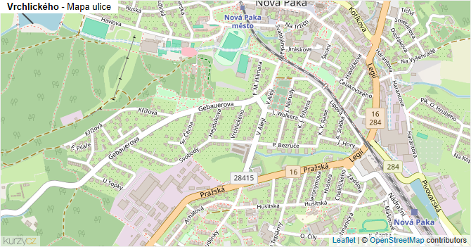 Vrchlického - mapa ulice