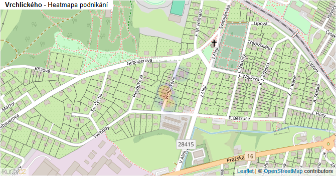 Vrchlického - mapa podnikání