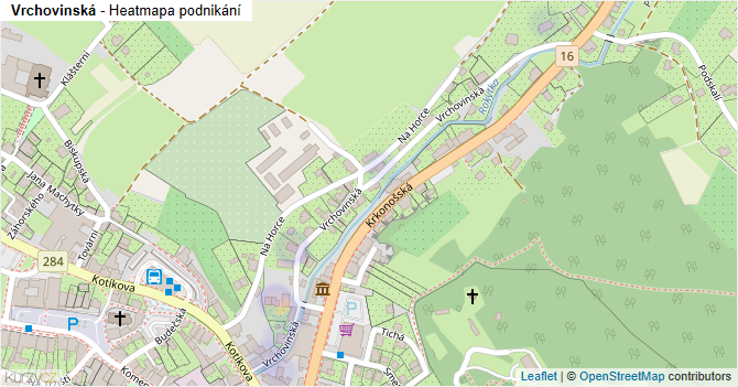 Vrchovinská - mapa podnikání