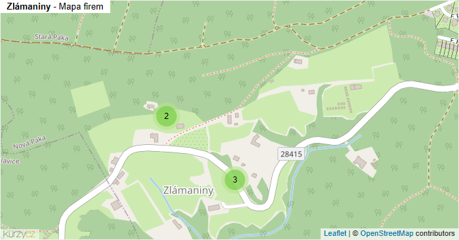 Zlámaniny - mapa firem