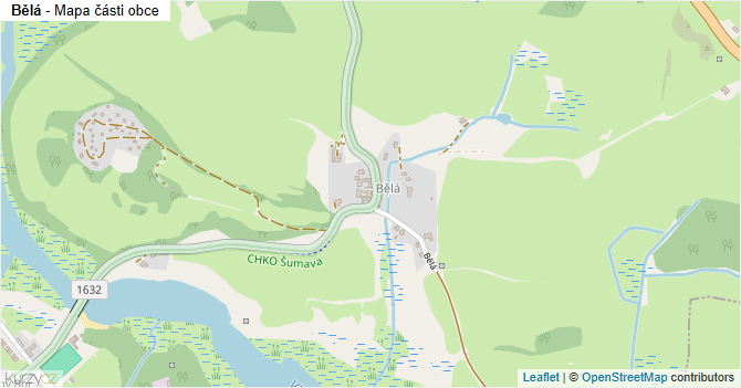 Bělá - mapa části obce