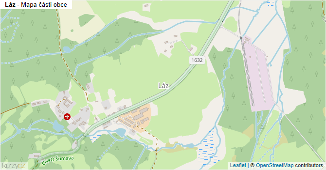 Láz - mapa části obce