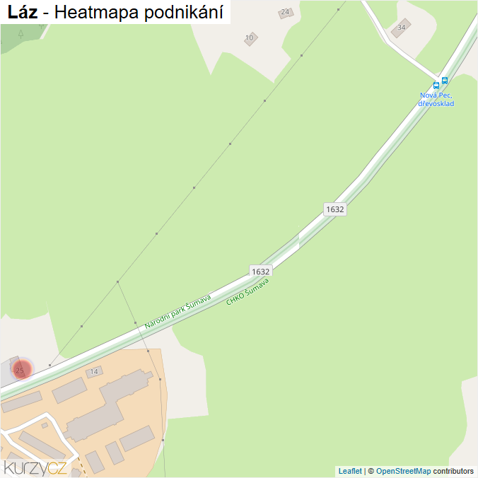 Mapa Láz - Firmy v části obce.