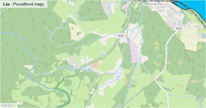 Láz - záplavové mapy stoleté vody