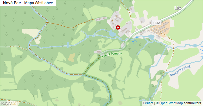 Nová Pec - mapa části obce