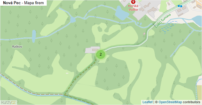 Nová Pec - mapa firem