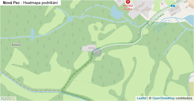 Nová Pec - mapa podnikání