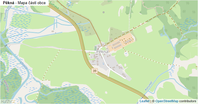 Pěkná - mapa části obce