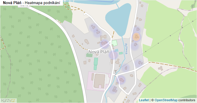 Nová Pláň - mapa podnikání
