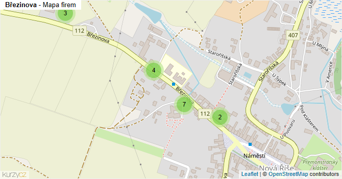 Březinova - mapa firem